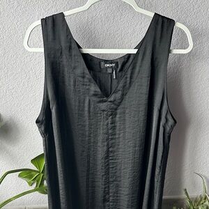 DKNY Elegant Sheer Black sleeveless Dress EUC Sz L